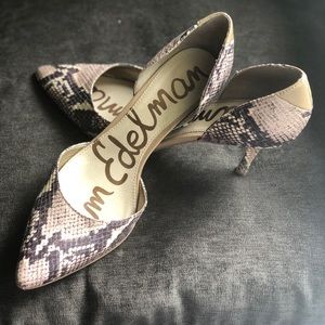 Sam Edelman Telsa Snake Leather D'Orsay Pump